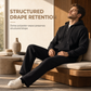 Men's Casual 2 Piece Waffle Knit Tracksuit Set Half Zip Hoodie and Straight Leg Pants
