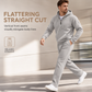 Men's Casual 2 Piece Waffle Knit Tracksuit Set Half Zip Hoodie and Straight Leg Pants