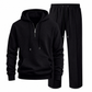 Men's Casual 2 Piece Waffle Knit Tracksuit Set Half Zip Hoodie and Straight Leg Pants