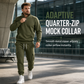 Men's Two-Piece Half-Zip Sweatshirt and Cargo Joggers Tracksuit Set