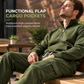 Men's Two-Piece Half-Zip Sweatshirt and Cargo Joggers Tracksuit Set