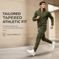 Men's Two-Piece Half-Zip Sweatshirt and Cargo Joggers Tracksuit Set
