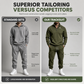 Men's Two-Piece Half-Zip Sweatshirt and Cargo Joggers Tracksuit Set