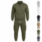 Men's Two-Piece Half-Zip Sweatshirt and Cargo Joggers Tracksuit Set