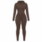 Women Two Piece Outfit Crew Neck Long Sleeve Top and Matching Pants Set for Fall
