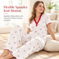 Women's Printed Pajama Set Short Sleeve Top and Long Pants Comfortable Stretchy Loungewear
