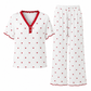 Women's Printed Pajama Set Short Sleeve Top and Long Pants Comfortable Stretchy Loungewear
