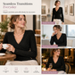 Women's Casual V Neck Long Sleeve Solid Color Top for Spring and Autumn