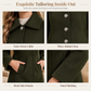 Women Elegant Mid-Length Plaid Trench Coat Versatile Autumn Winter
