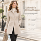 Women Elegant Mid-Length Plaid Trench Coat Versatile Autumn Winter