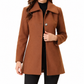 Women Elegant Mid-Length Plaid Trench Coat Versatile Autumn Winter