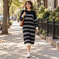 🖤 Women's Striped Long Sleeve Knit Sweater Dress