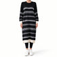 🖤 Women's Striped Long Sleeve Knit Sweater Dress
