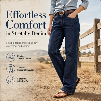 💥 MEGA DEAL: UP TO 70% OFF👖Women's Classic Straight Leg Stretchy Denim Jeans