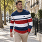 Men's Striped Crewneck Long Sleeve Top