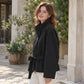 Women's Elegant Stand Collar Belted Jacket