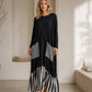 Women's Striped Patchwork Long Sleeve Maxi Dress