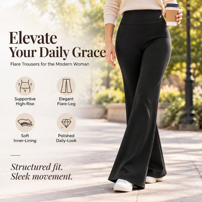 Women's High-Waisted Plush-Lined Flare Pants