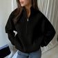 Women's Stand Collar Half-Zip Knit Sweater