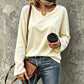 🌸Hot Sale 50% OFF💖Women's Casual Notch V-Neck Long Sleeve Top