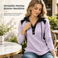 🧶 Soft Touch Comfort, Flattering Neckline | Women's Casual Knit V-Neck Sweatshirt