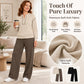 💖2026 Hot Sale 70% OFF✨🍂Easy Layered Comfort, Leg-Elongating Flow | Women's Long Sleeve Half-Zip Top & Wide-Leg Pants Set