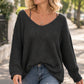 Women's Oversized V-Neck Knit Sweater